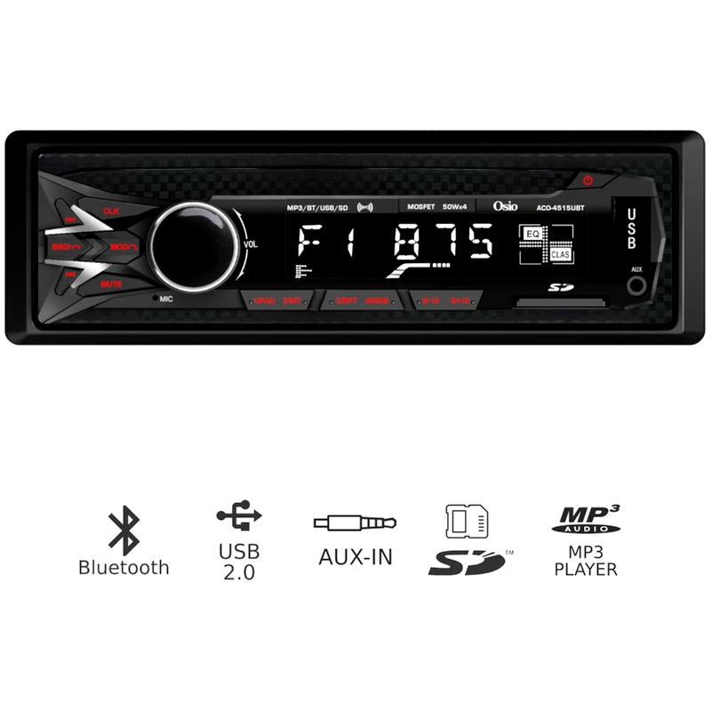 OSIO Osio Aco-4115Ubt Ηχοσύστημα Αυτοκινήτου Universal 1DIN - Μαύρο