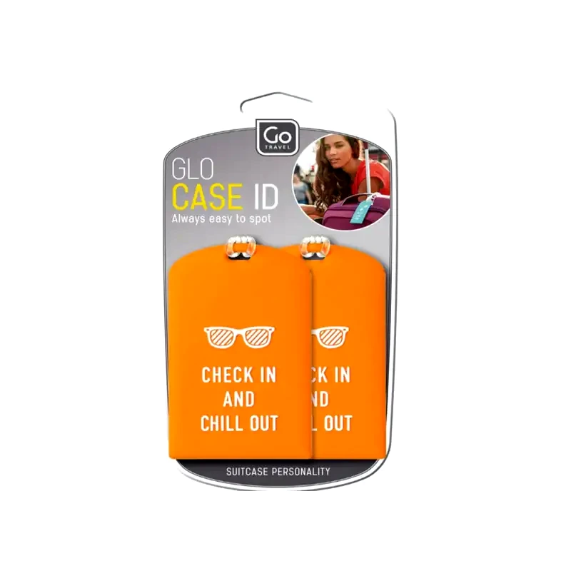 GO TRAVEL Ετικέτα Αποσκευών 2 τεμάχια- Glo Case ID Go Travel Πορτοκαλί