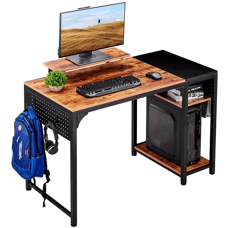 EUREKA ERGONOMIC Γραφείο Υπολογιστή Eureka Ergonomic από Μελαμίνη 120x60cm - Καφέ/Μαύρο