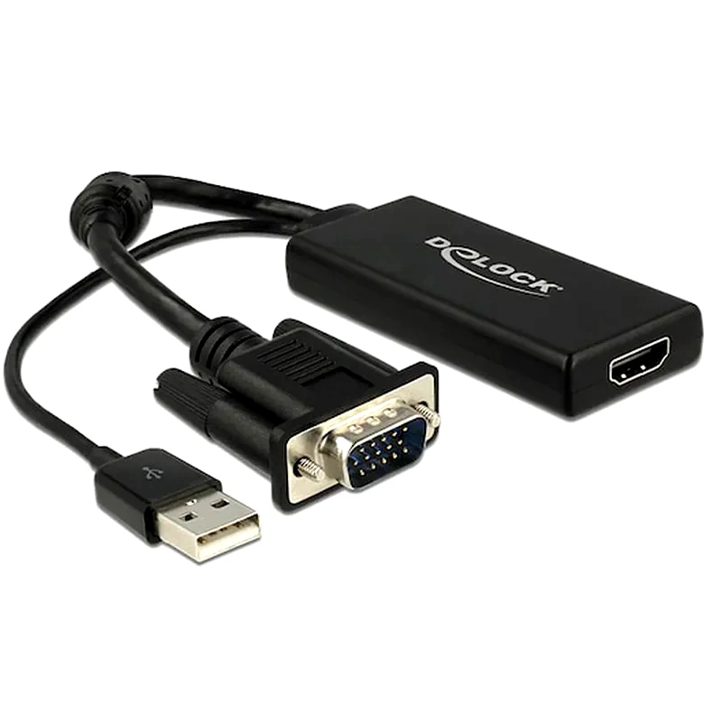 DELOCK Αντάπτορας Delock Vga D-sub15 + Usb To Hdmi