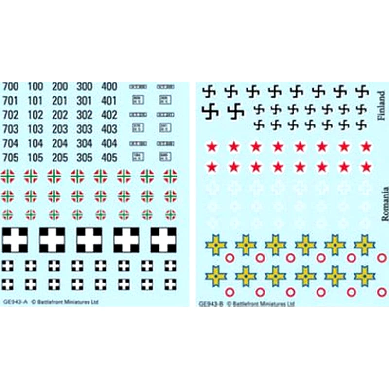 GALE FORCE 9 Flames Of War Bagration: Axis Allies Decals For Hungarians, Finns And Romanians (Gale Force Nine)