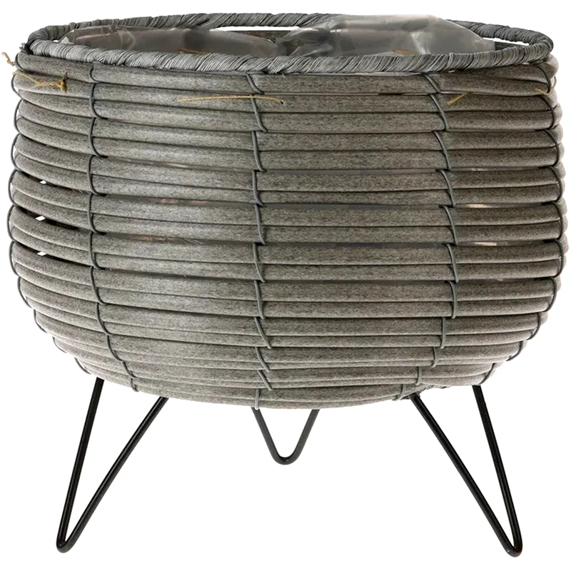 SPITISHOP Κασπώ με Βάση Spitishop Κ-Μ 430000710 από Πλαστικό φ20.5x19.5 cm - Γκρι/Μαύρο