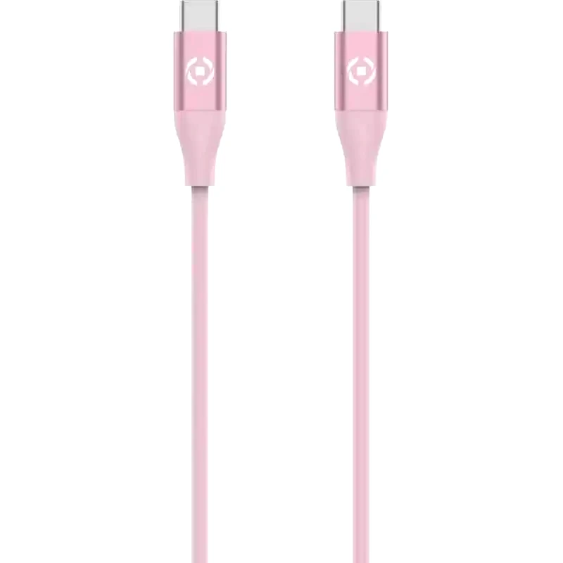 CELLY Καλώδιο Φόρτισης Celly USB-C σε USB-C 60W 1.5m - Ροζ