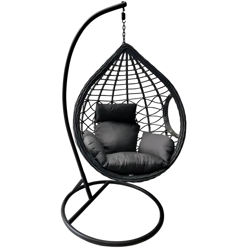 WOODWELL Πολυθρόνα Φωλιά Με Μαξιλάρι Κρεμαστή Woodwell από Μέταλλο φ105x197cm - Γκρι