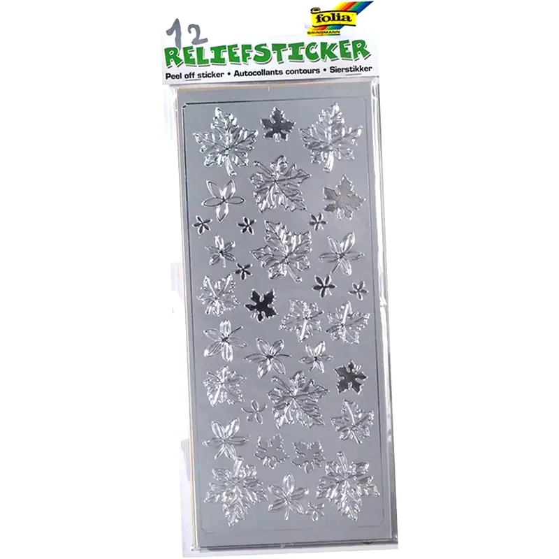 FOLIA Σετ Αυτοκόλλητα Περιγράμματα Χρυσά-Ασημένια 12 Φύλλα 10x24εκ All Year Round Ιι