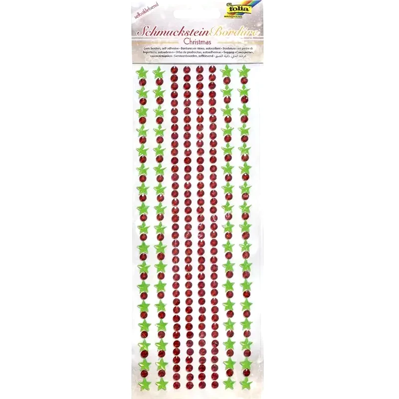 FOLIA Αυτοκόλλητα Jewel Stones Borders X-mas 1, 1 Sheet 10.5x26εκ