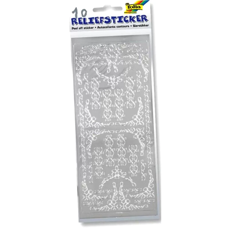 FOLIA Σετ Αυτοκόλλητα Περιγράμματα Χρυσά-Ασημένια 10 Φύλλα 10x24εκ All Year Round