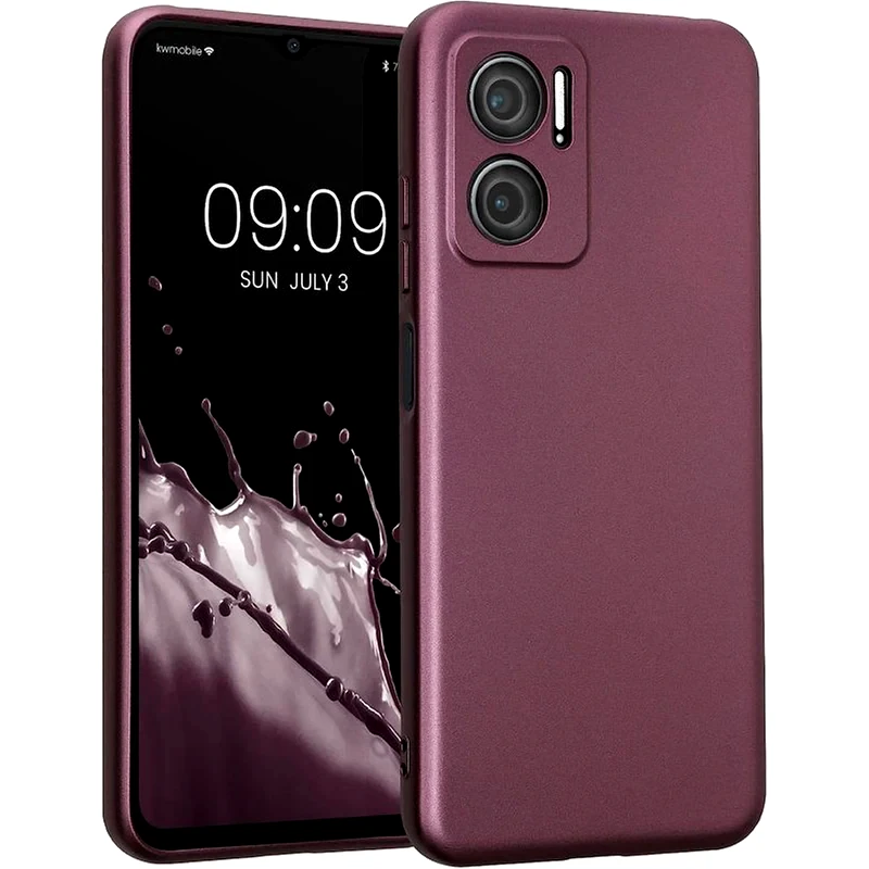 KWMOBILE Θήκη Xiaomi Redmi 10 5G - KWmobile Θήκη Σιλικόνης με Πλαίσιο Κάμερας - Metallic Lavender