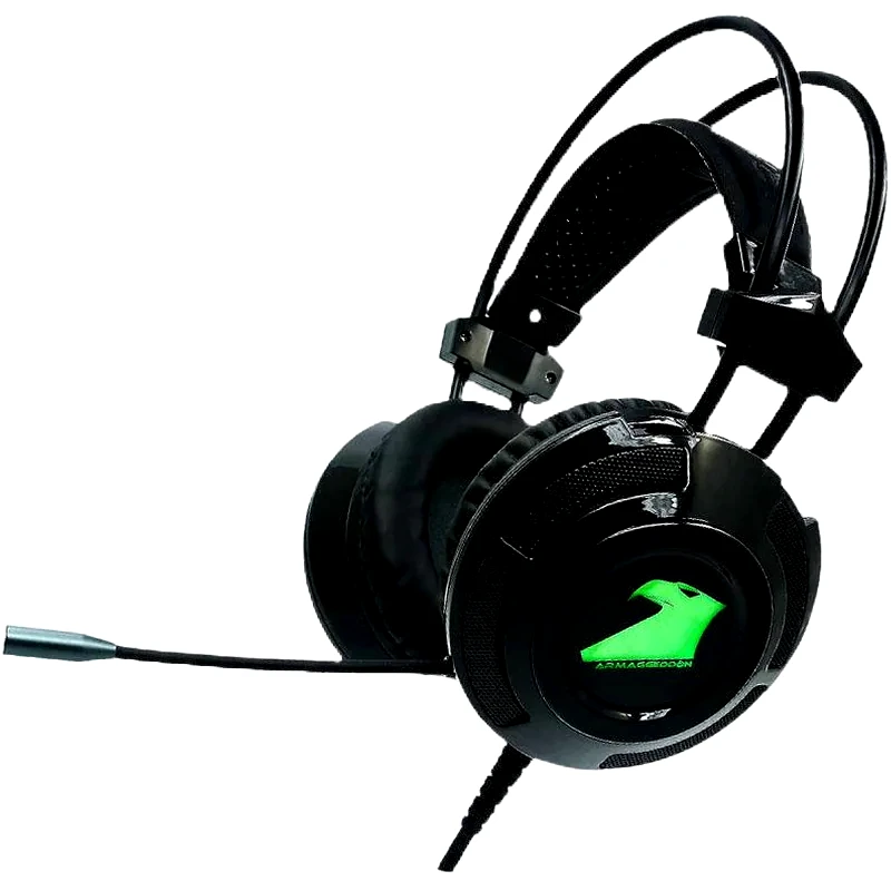 ARMAGGEDDON Armaggeddon Nuke 9 Gaming Ενσύρματα Ακουστικά USB με LED Φωτισμό - Μαύρα
