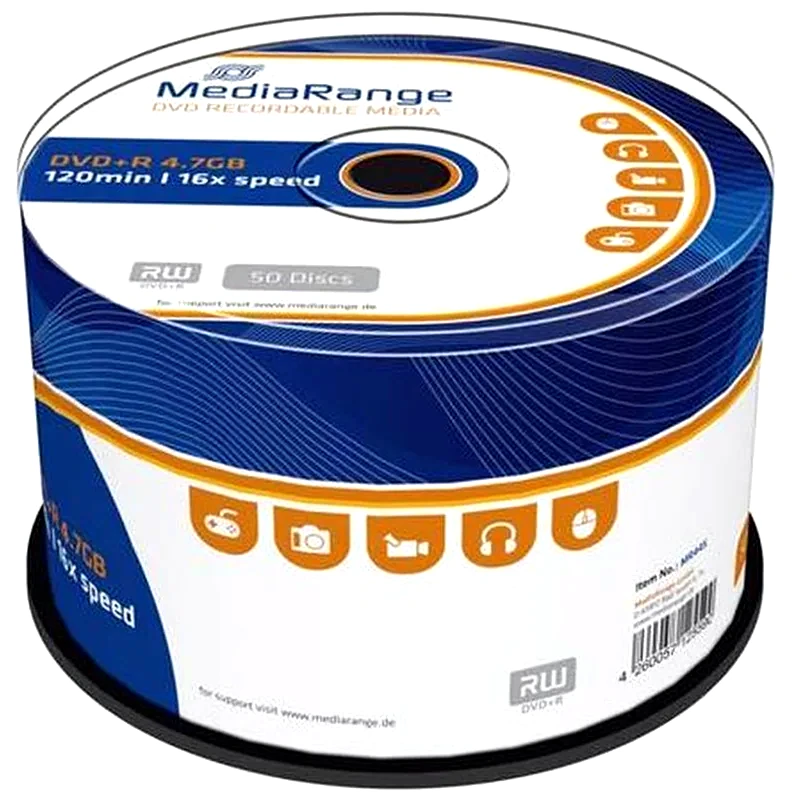 MEDIARANGE Δίσκοι CD/DVD MediaRange DVD+R 4.7 GB - 50τμχ