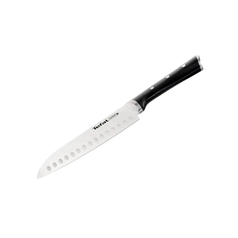 TEFAL Μαχαίρι Ξεφλουδίσματος TEFAL Ice Force Santoku από Ανοξείδωτο Ατσάλι - Μαύρο