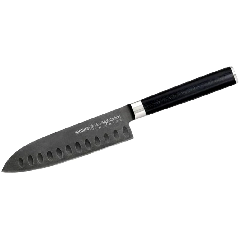 SAMURA Μαχαίρι Santoku Samura Mo-v Stonewash από Ανοξείδωτο Ατσάλι 13.8 cm - Μαύρο