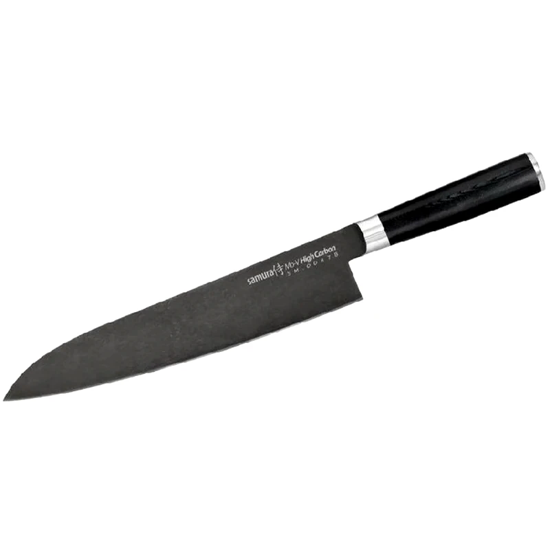 SAMURA Μαχαίρι Chef Samura Mo-v Stonewash από Ανοξείδωτο Ατσάλι 24 cm - Μαύρο