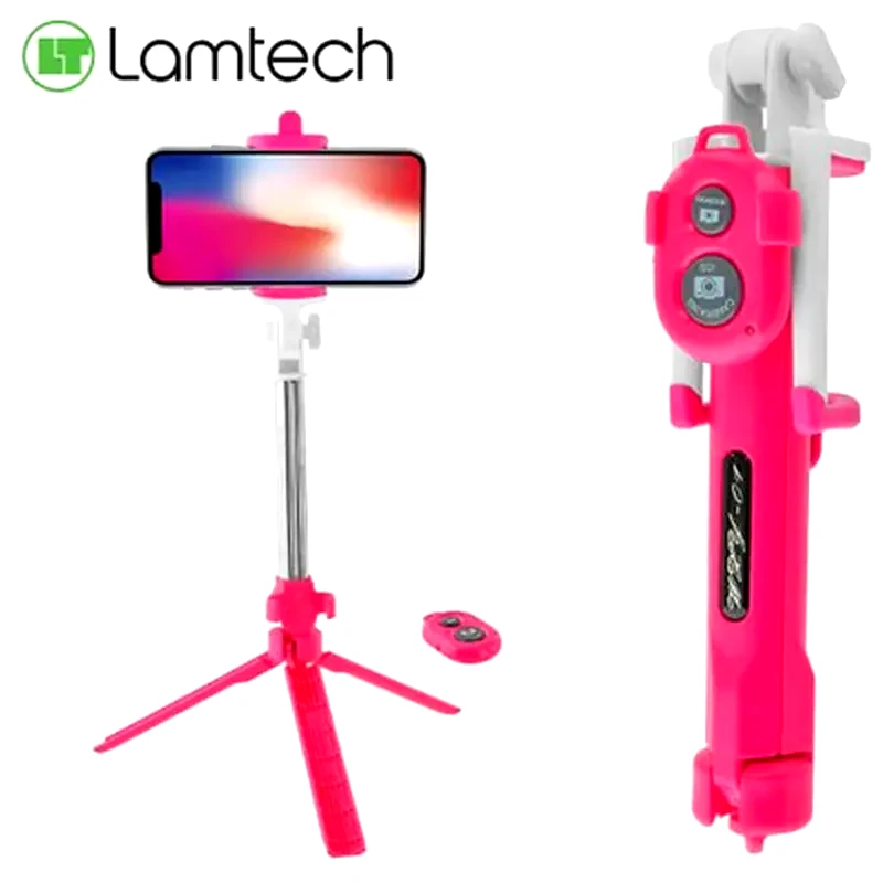 LAMTECH TRIPOD SELFIE STICK ROSE RED