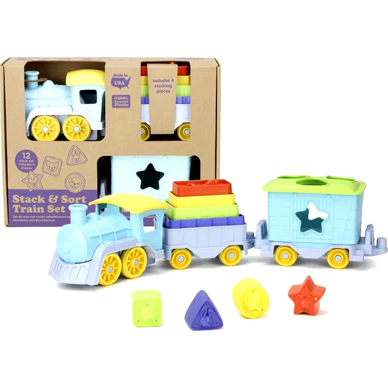GREEN TOYS Green Toys: Stack Sort Train (tnss-1460)