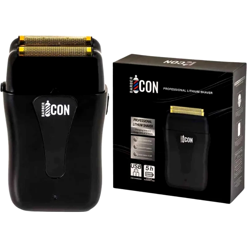 BARBER ICON Ξυριστική Μηχανή BARBER ICON Lithium Black Προσώπου
