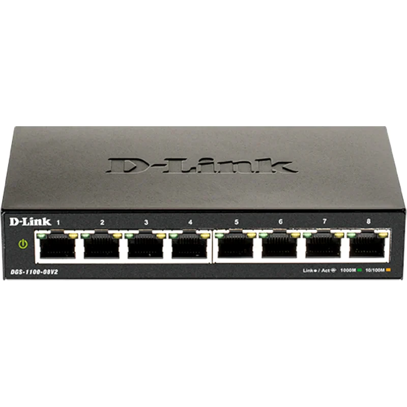 D-LINK D-Link DGS-1100-08V2 Network Switch Unmanaged L2 Gigabit Ethernet (1000 Mbps) 8-Port