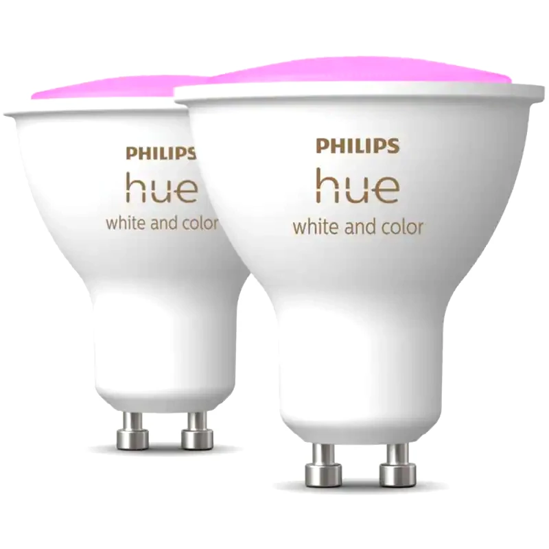 PHILIPS LIGHTING Έξυπνη Λάμπα Philips Hue WCA 5.7W GU10 2 τμχ - Λευκό Πολύχρωμο