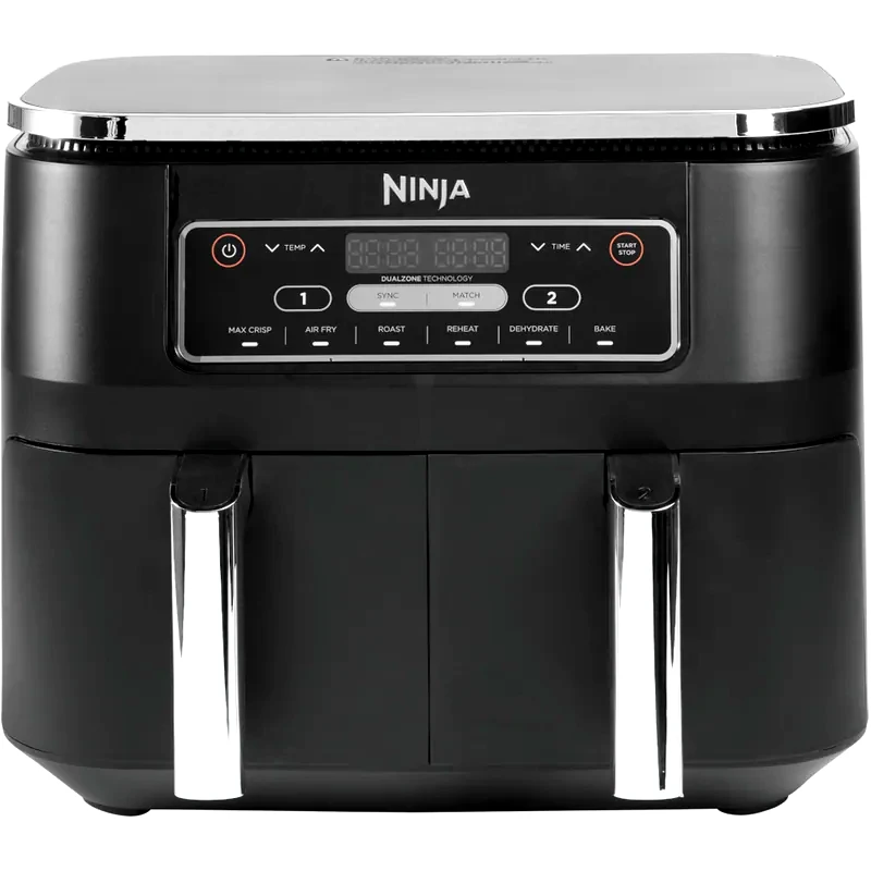 NINJA NINJA AF300EU με Διπλό Αποσπώμενο Κάδο 2470 W 7.6 L Μαύρο Φριτέζα Αέρος