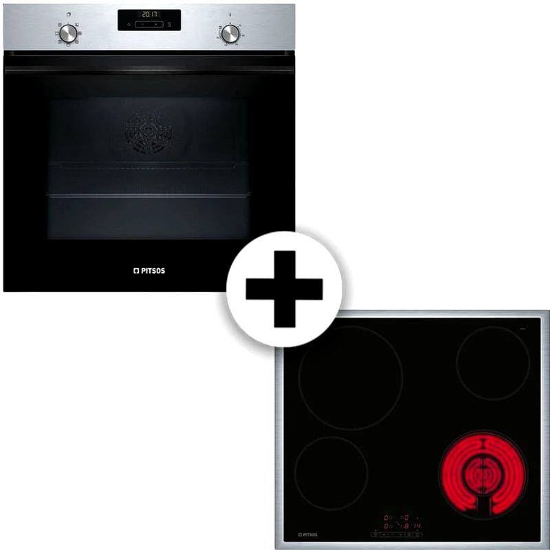 PITSOS PITSOS H20M41X3 CRS645T06 71 Lt Inox Εντοιχιζόμενος Σετ Φούρνος και Εστία