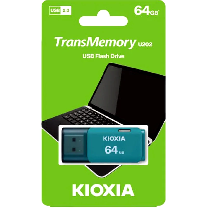 KIOXIA Kioxia Hayabusa U202 64GB USB 2.0 Flash Stick - Aqua