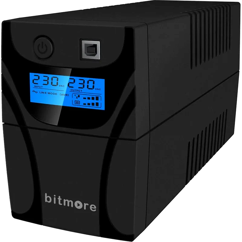 BITMORE UPS Bitmore U850LCD 850VA 480W Ανθρακί