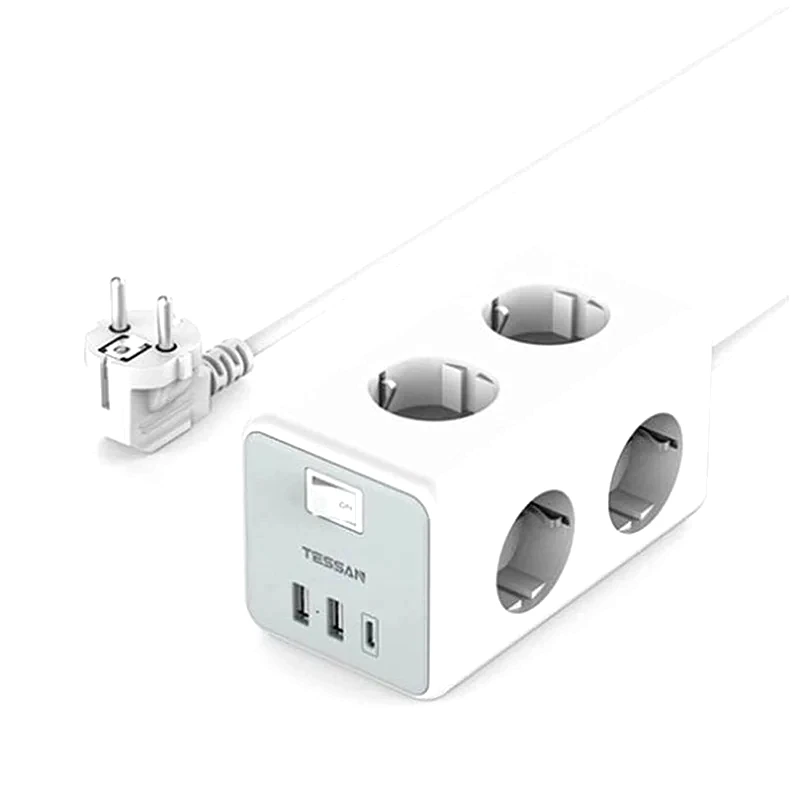 TESSAN Πολύπριζο TESSAN TS-306-C με θύρες AC, USB-A, USB-C
