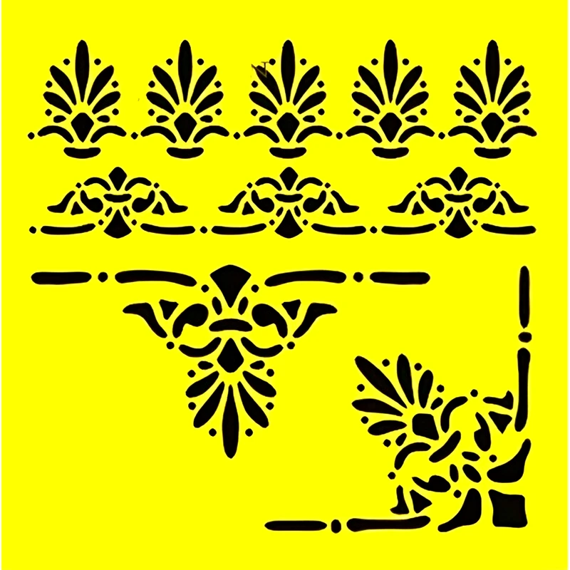 ITD COLLECTION T.JANKOWSKI, W. Στένσιλ Πλαστικό ITD Collection 16x16 cm Μπορντούρα