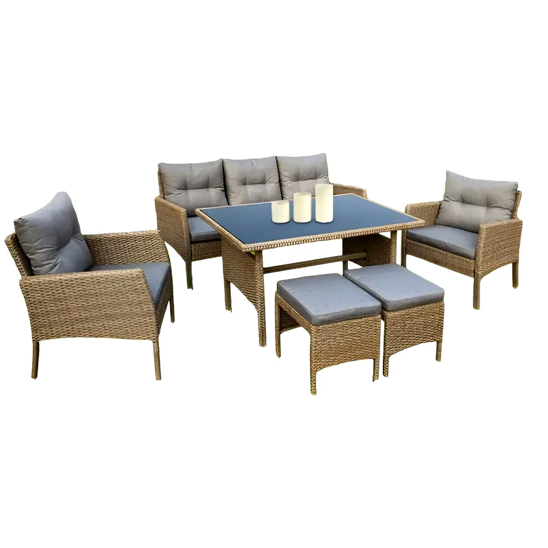 WOODWELL Σετ Έπιπλα Κήπου Woodwell California Set Metal K/D Twin Wicker Ε6755,1 - Γκρι