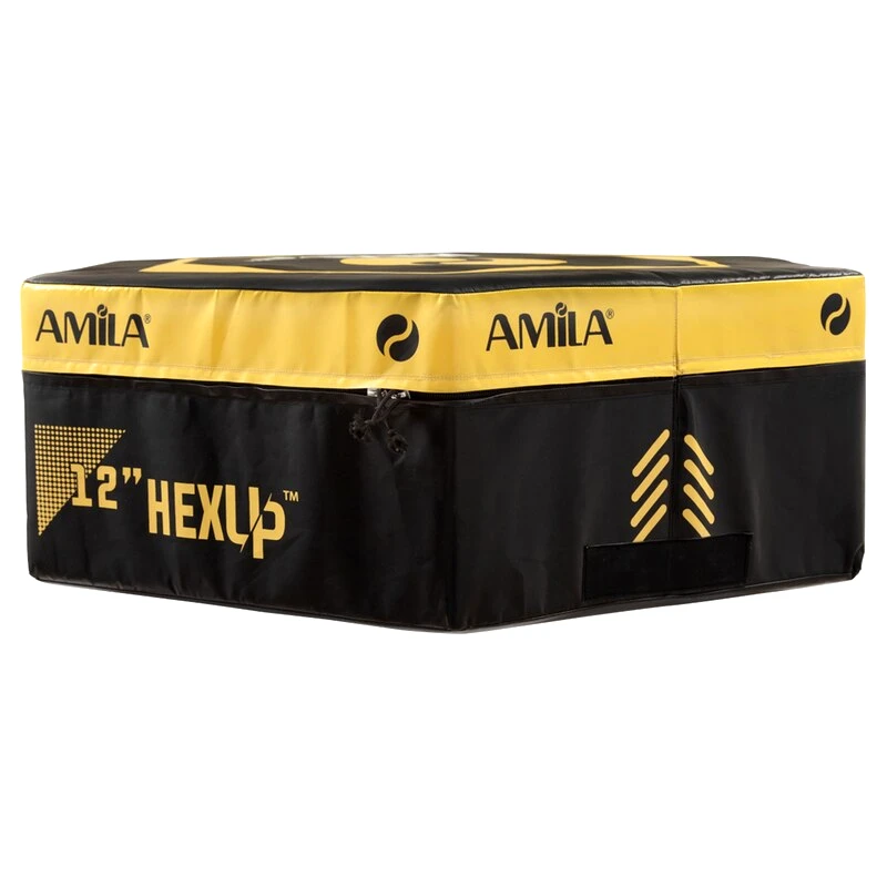 AMILA Πλειομετρικό Κουτί Amila Hexup Εξάγωνο 30 cm - Μαύρο/Κίτρινο