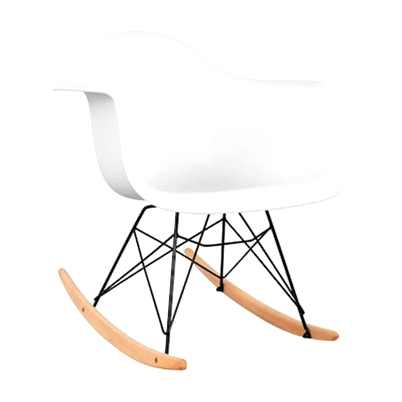 FREEBOX Πολυθρονα Κουνιστη Με Καθισμα Λευκο Μαυρο Σκελετο Fb90035.11