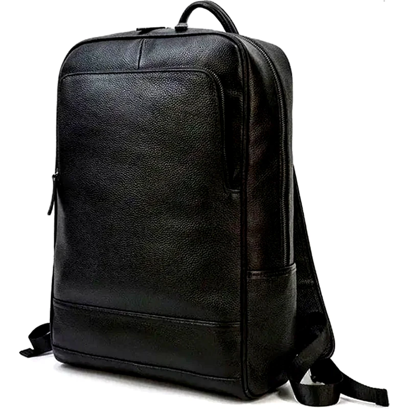 AMBER Τσάντα Πλάτης Amber με Θήκη Laptop 15,6 Δερμάτινο AΜ2015 20 lt - Μαύρο