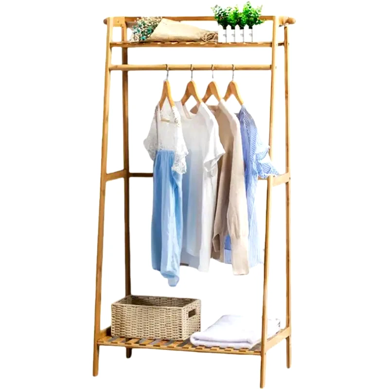 NEXTDECO Κρεμάστρα Ράγα Ρούχων Ξύλινη 80x40x140 cm - Καφέ