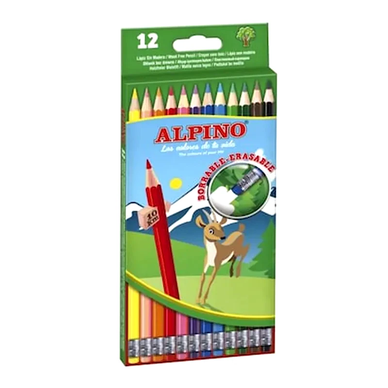 ALPINO Alpino Ξυλομπογιες 12τμχ Με Γομα