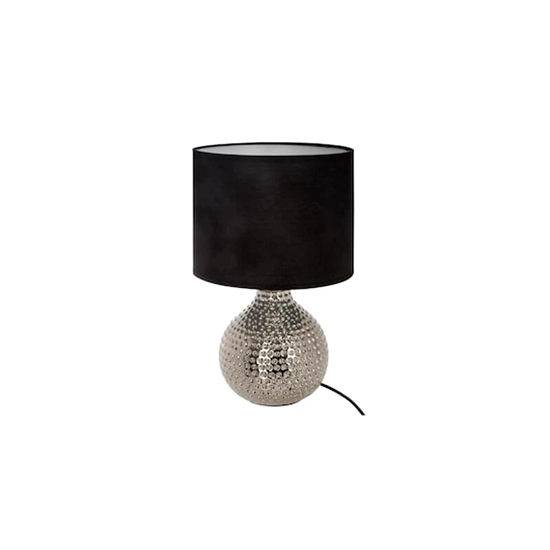 ARIA TRADE Φωτιστικό Πορτατίφ Με Κεραμική Βάση Και Υφασμάτινο Καπέλο, 24x38cm