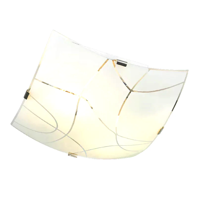 ACA DECOR Φωτιστικό Πλαφονιέρα Aca 40x40x8.5 cm - Ασημί/Λευκό