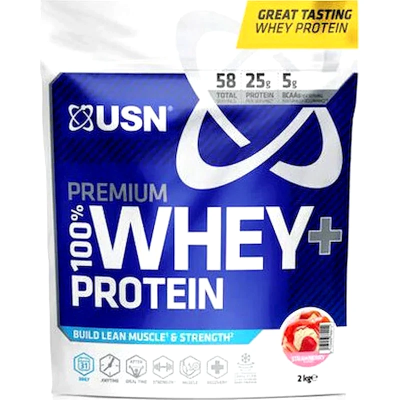 USN Πρωτεΐνη USN 100% Premium Whey Φράουλα - 2kg