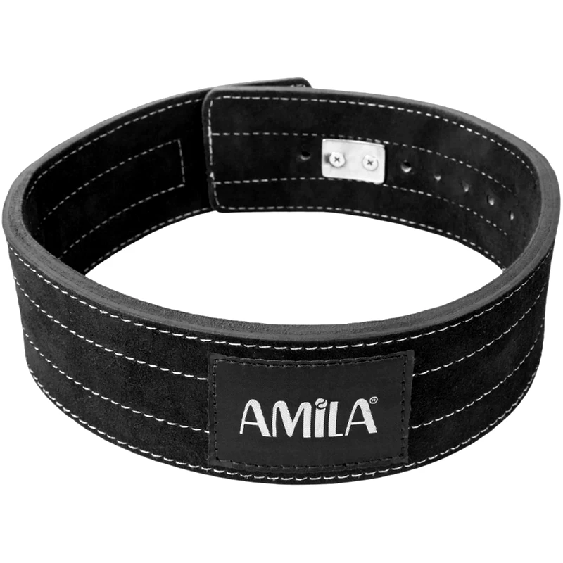 Ζώνη Άρσης Βαρών Amila 94915 Power Lifting Small Δερμάτινη - Μαύρο