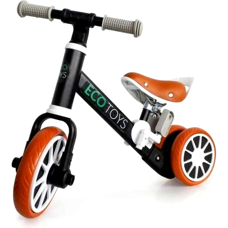 ECOTOYS Παιδικό Ποδήλατο Ισορροπίας Ecotoys Lc-v1307 - 2 Σε 1 Ατσάλινο Κατάλληλο Για Παιδιά 2+ Ετών - 65x31x49 cm, Μαύρο