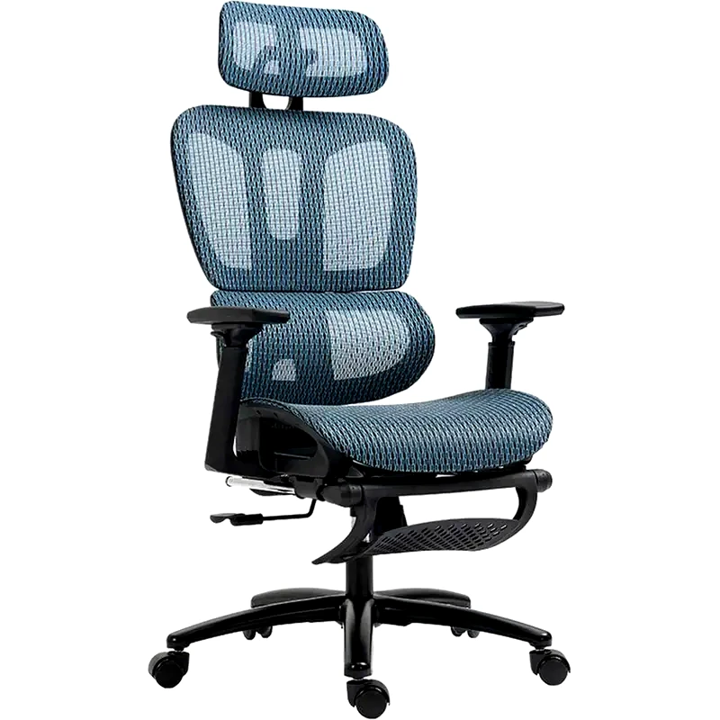 PAKOWORLD Καρέκλα Γραφείου Διευθυντή Με Υποπόδιο Verdant Pakoworld Premium Quality Mesh Χρώμα Μπλε – 256-000002