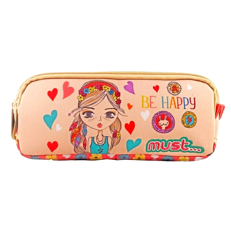 MUST... Κασετίνα Βαρελάκι Must Energy Be Happy 2 Θήκες