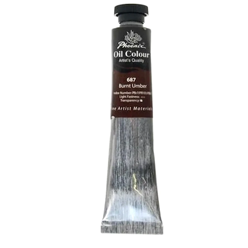 WUXI PHOENIX ARTIST MATERIALS IMP & EXP CO., LTD Phoenix Χρώμα Λαδιού 687 Burnt Umber, Σωληνάριο 50ml