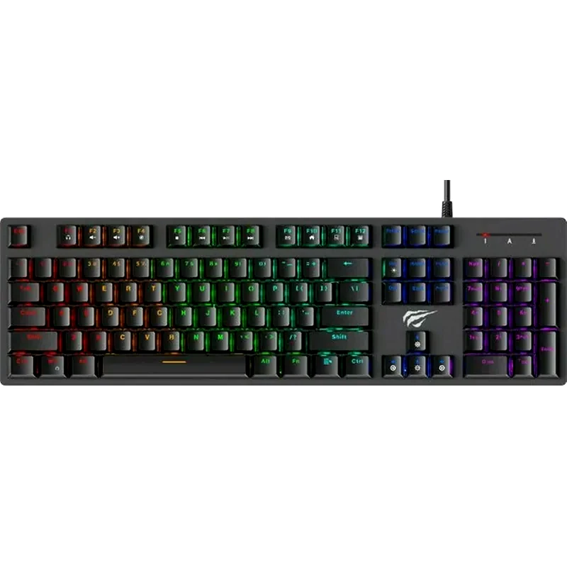 HAVIT Havit KB858L Gaming Μηχανικό Ενσύρματο Πληκτρολόγιο με Custom Blue διακόπτες και RGB φωτισμό (US)