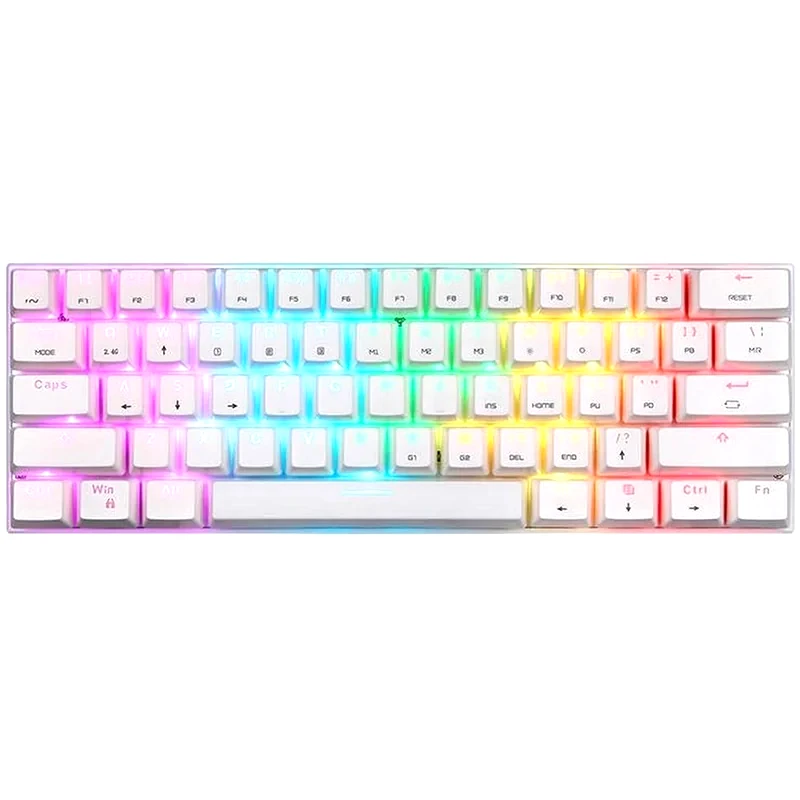 MOTOSPEED Motospeed Sk62 Μηχανικό Gaming Ασύρματο Πληκτρολόγιο RGB Λευκό/Μπλε (US)