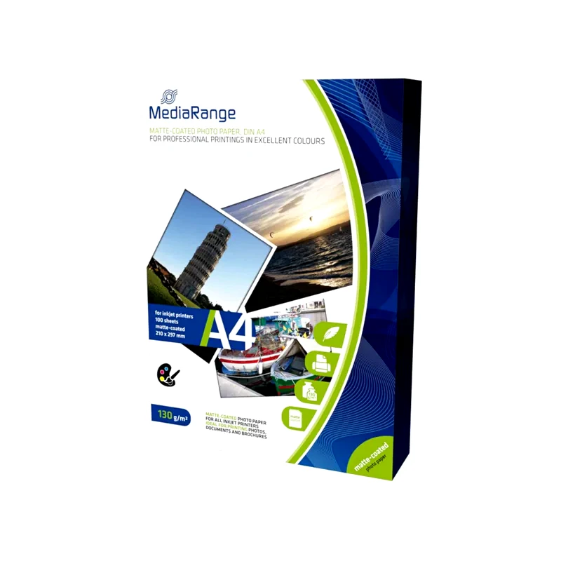 MEDIARANGE MediaRange Φωτογραφικό Χαρτί Matte A4 130 gr/m² για Inkjet Εκτυπωτές 100 φύλλα