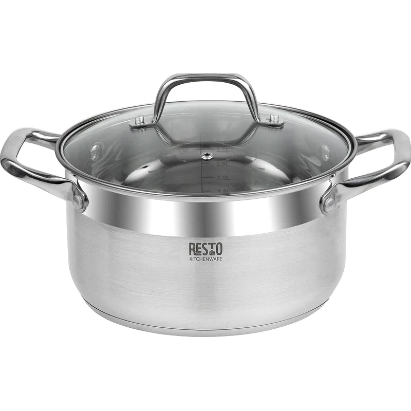 RESTO Κατσαρολάκι Ρηχό RESTO Casserole-RE92004 από Ανοξείδωτο Ατσάλι 22 cm 4.6 L Inox