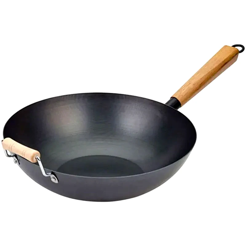 NAVA Τηγάνι Γουόκ Αντικολλητικό Cantonese 10-166-014 35cm Καφέ/Μαύρο