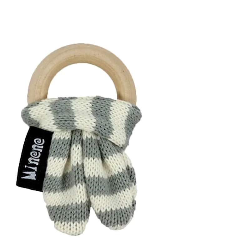 MINENE Minene Οικολογικό Ξύλινο Μασητικό ,wooden Teething Ring Grey