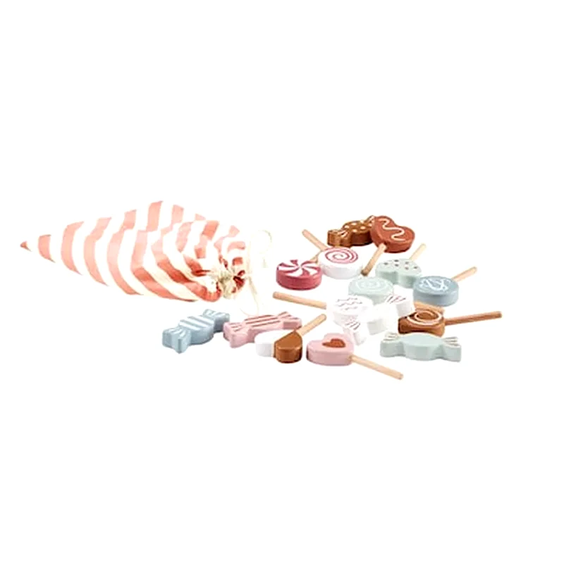 KIDS CONCEPT Kids Concept Υφασμάτινο Σακουλάκι Με 15 Ξύλινα Γλυφιτζούρια Kc1000277