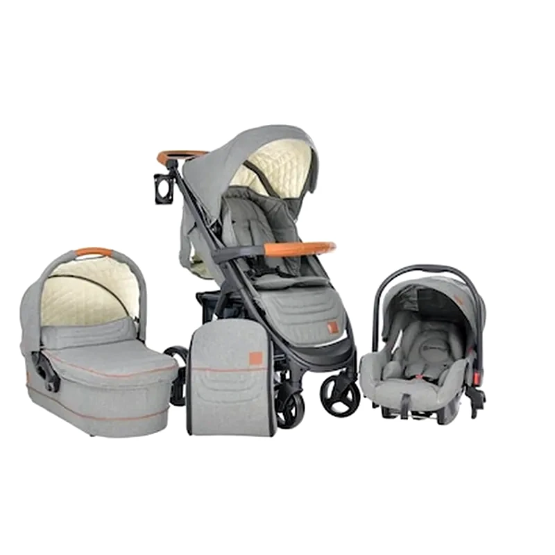 BEBE STARS Παιδικό Καρότσι Bebe Stars Malibu 3 σε 1 από Αλουμίνιο 9.5kg - Γκρι